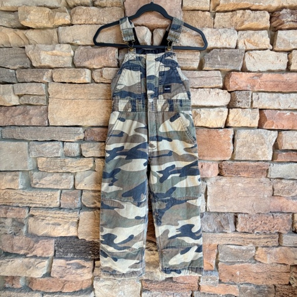 Walls Tough Wear Kids GROW M 8/10 Camouflage‎ Insulated Bib Hunting CampOveralls